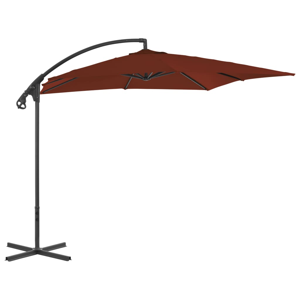 foto del prodotto ombrellone a sbalzo con palo in acciaio 250x250 cm terracotta cod mxl 29566