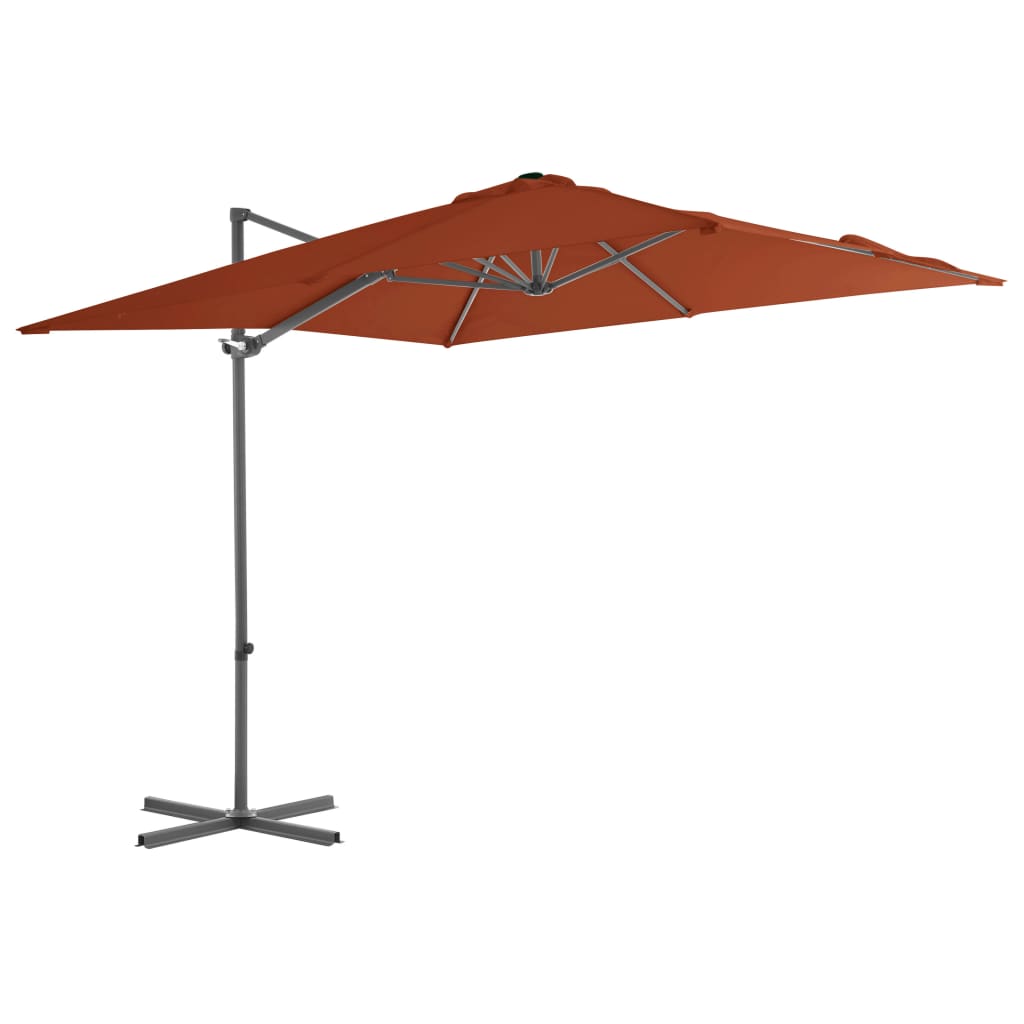foto del prodotto ombrellone a sbalzo con palo in acciaio 250x250 cm terracotta da giardino cod mxl 29567