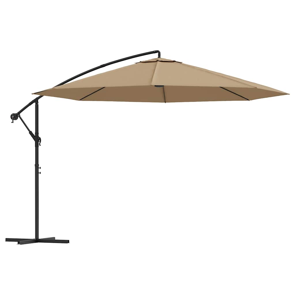 foto del prodotto ombrellone a sbalzo con palo in alluminio 350 cm grigio talpa cod mxl 19538