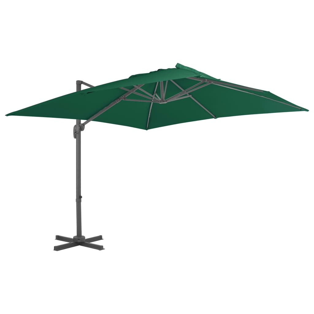 foto del prodotto ombrellone a sbalzo con palo in alluminio verde 300x300 cm cod mxl 17233