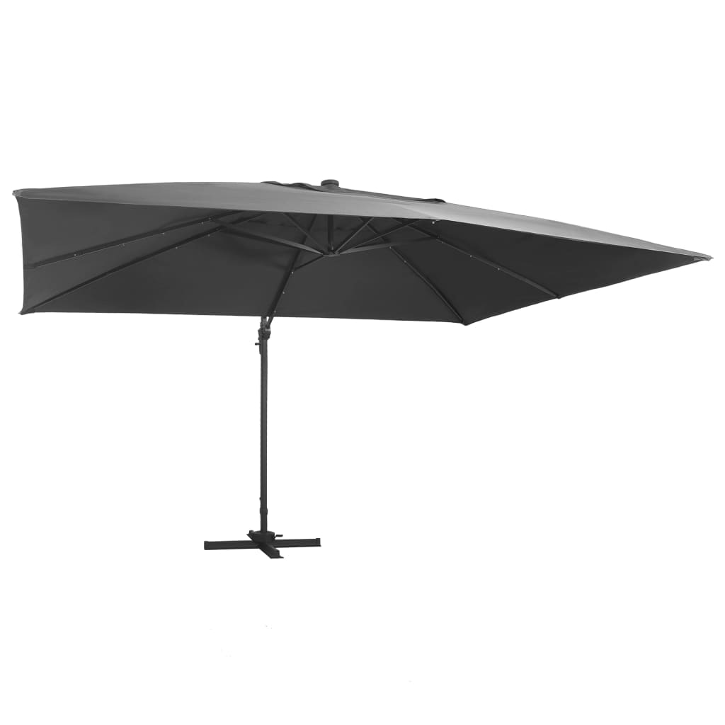 foto del prodotto ombrellone a sbalzo led palo in alluminio 400x300 cm antracite cod mxl 14046