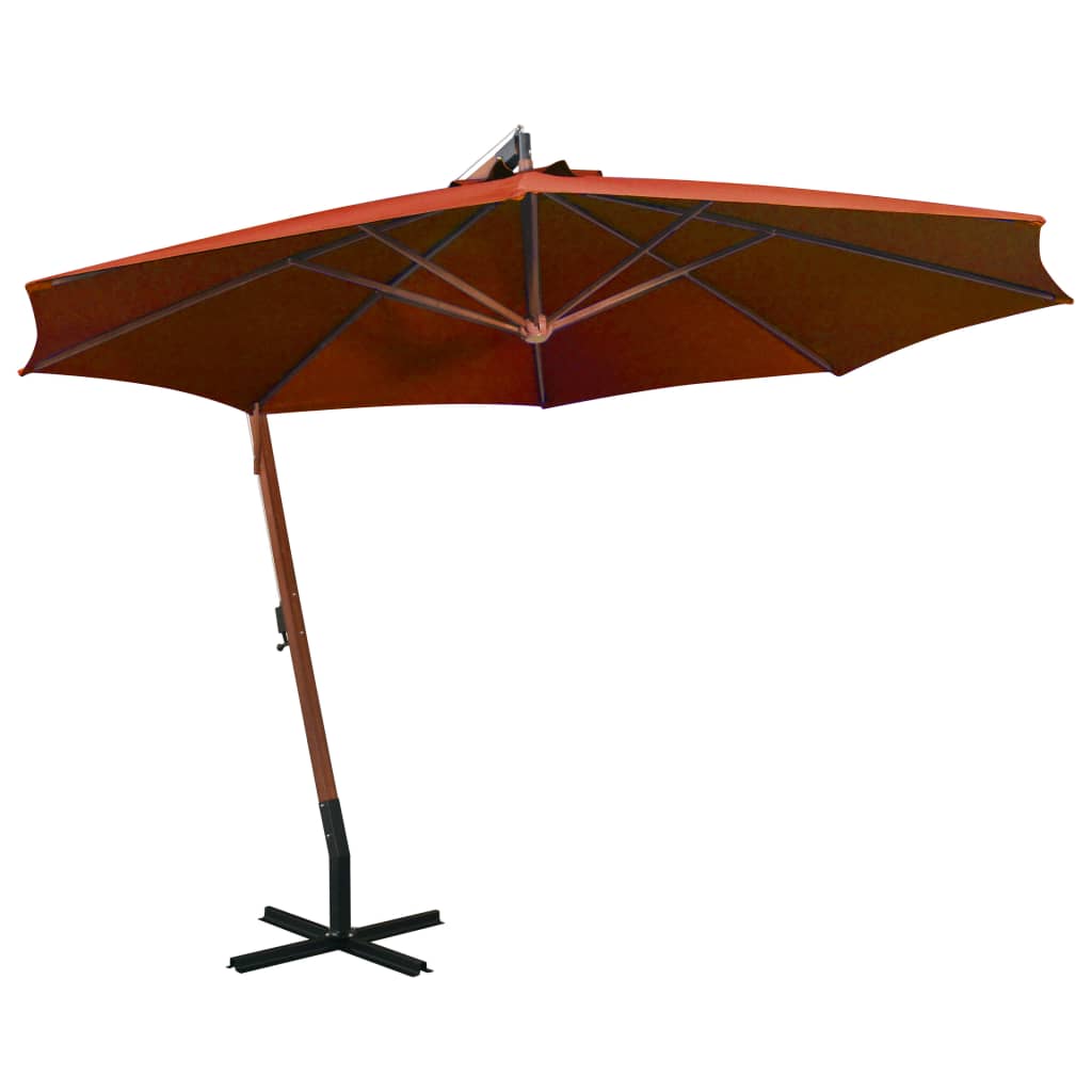 foto del prodotto ombrellone a sbalzo terracotta 3,5x2,9 m palo in abete massello cod mxl 17230