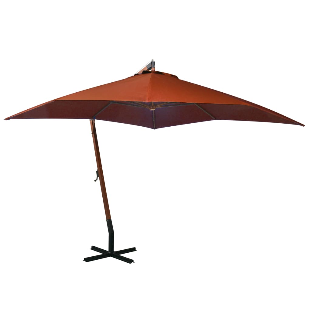 foto del prodotto ombrellone a sbalzo terracotta 3x3 m palo in abete massello