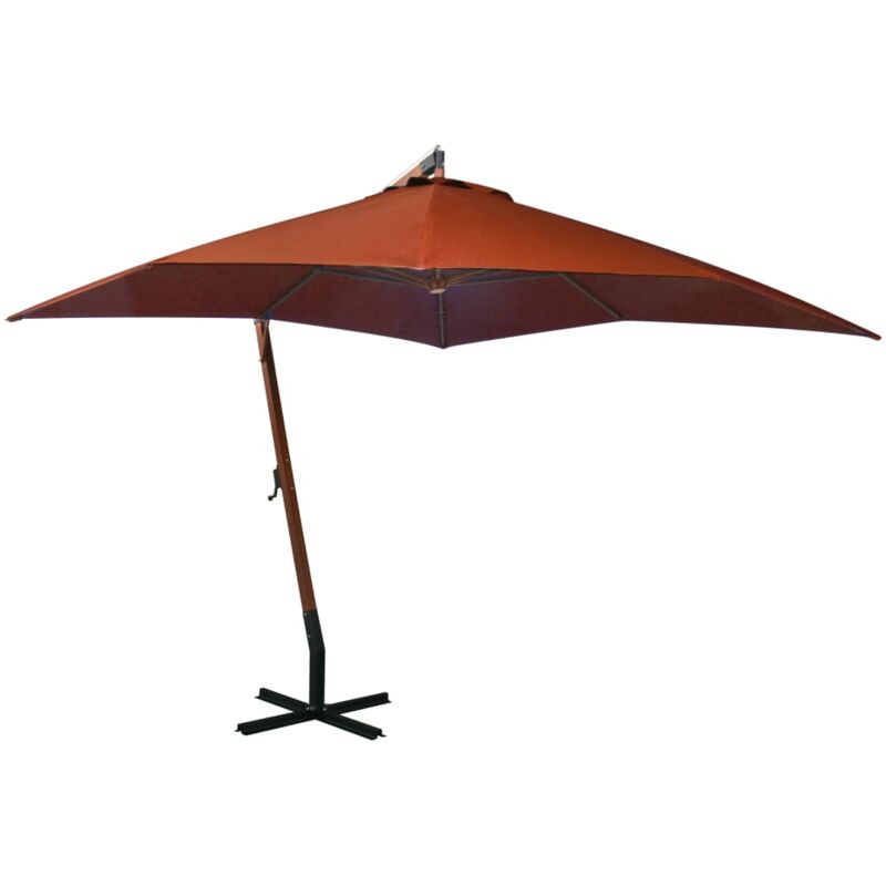 foto del prodotto ombrellone a sbalzo terracotta 3x3 m palo in abete massello vidaxl