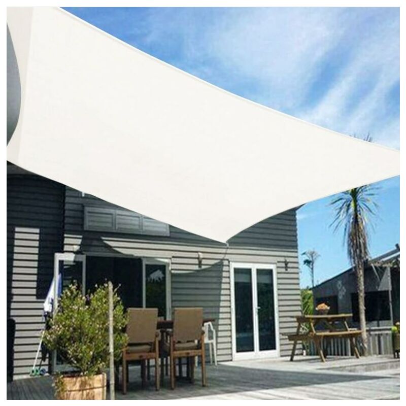 foto del prodotto ombrellone a vela rettangolare, 5x5m, tetto ombrellone in hdpe, distributore di ombra, protezione uv traspirante per esterno, giardino, terrazza,