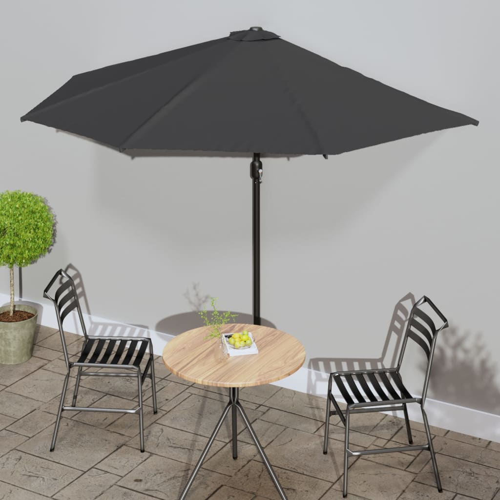 foto del prodotto ombrellone balcone palo alluminio antracite 300x150 cm a metã&nbsp; cod mxl 6548