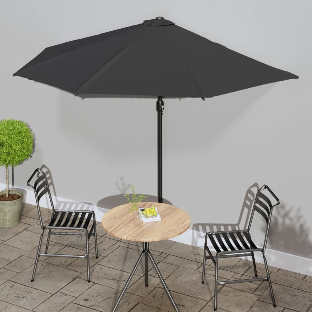 foto del prodotto ombrellone balcone palo in alluminio nero 300x150x253cm a met 