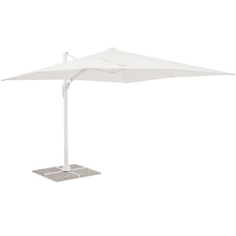 foto del prodotto ombrellone braccio vega 3x3 bianco con struttura in alluminio verniciata a polvere