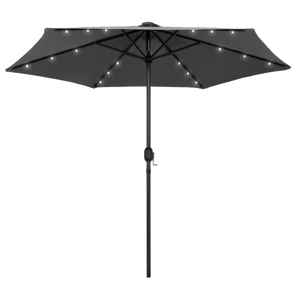 foto del prodotto ombrellone con led e palo in alluminio 270 cm antracite 02 0008074