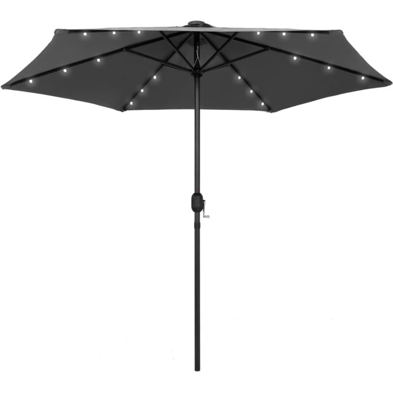foto del prodotto ombrellone con led e palo in alluminio 270 cm antracite