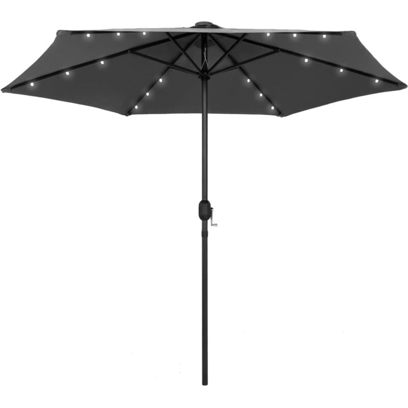 foto del prodotto ombrellone con luci a led e palo in alluminio 270 cm antracite vidaxl