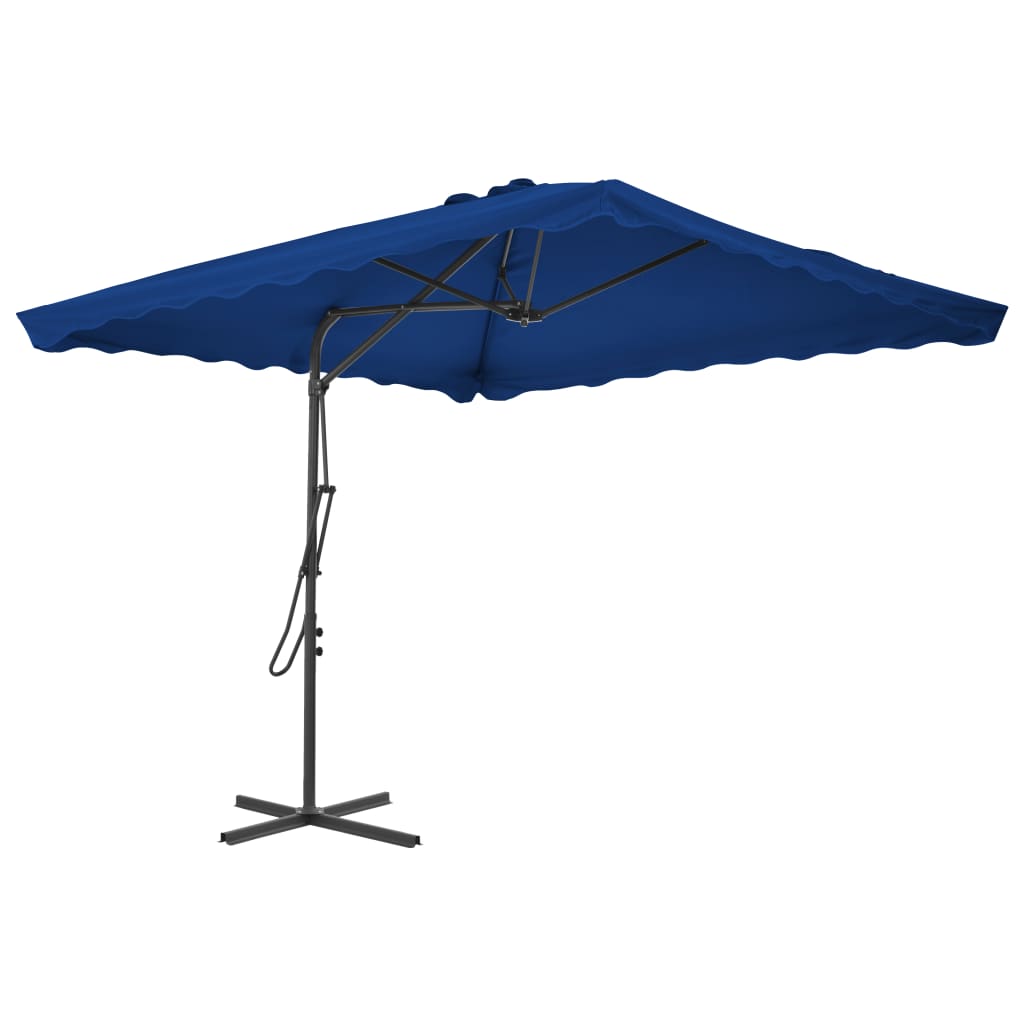 foto del prodotto ombrellone con palo in acciaio blu 250x250x230 cm