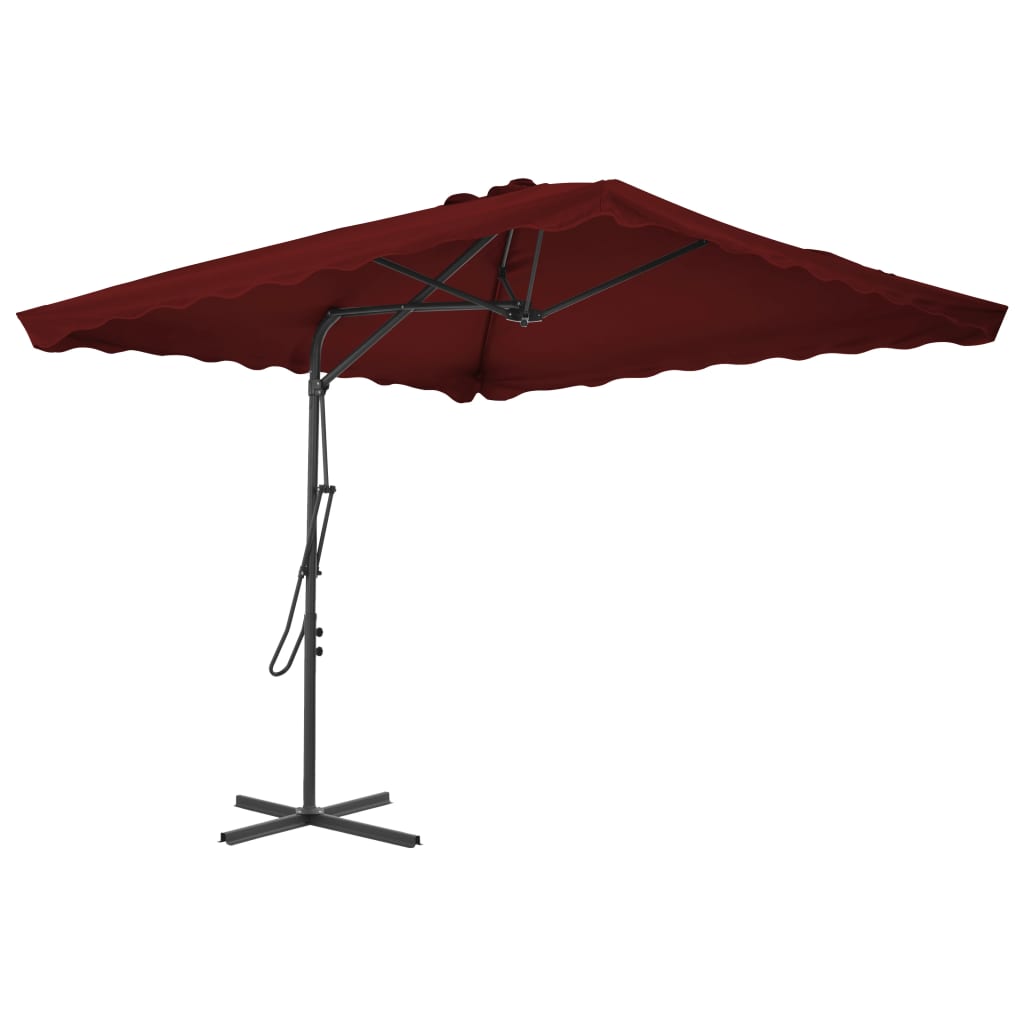 foto del prodotto ombrellone con palo in acciaio rosso bord 250x250x230 cm