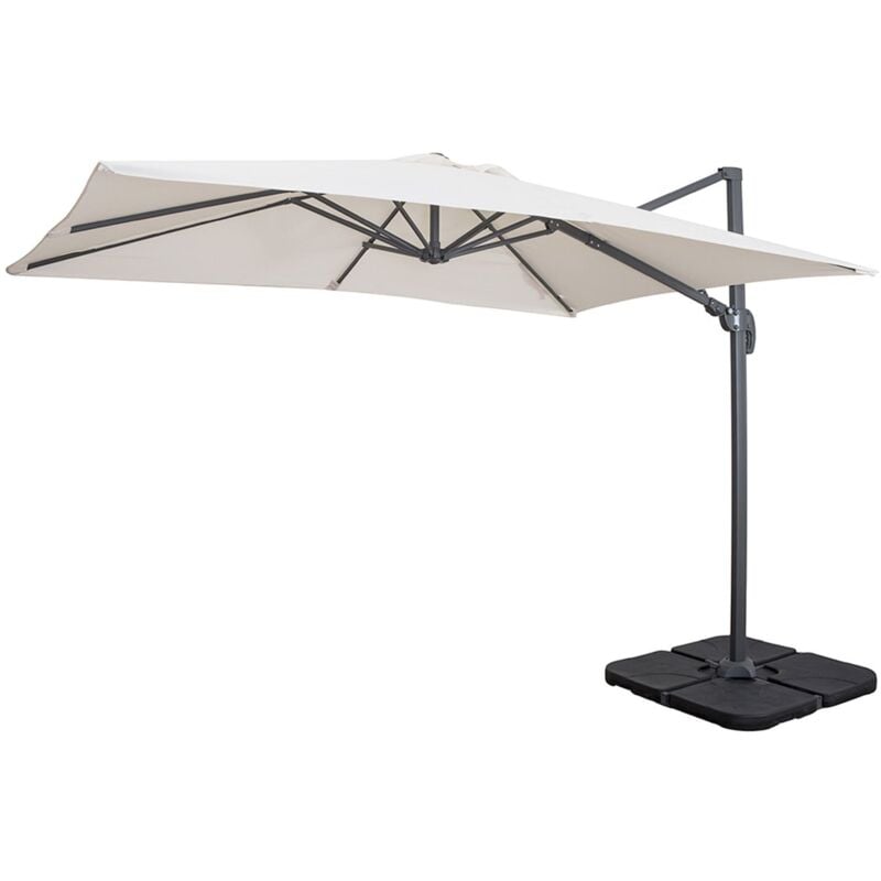 foto del prodotto ombrellone con palo laterale sahara in alluminio verniciato a polvere da giardino e balcone 3 x 4 mt ecr 
