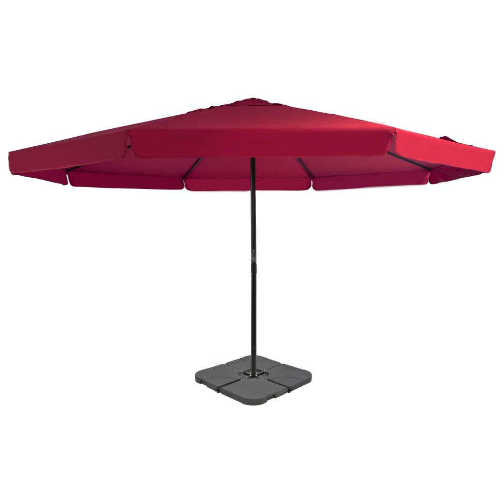 foto del prodotto ombrellone da esterni con base portatile rosso