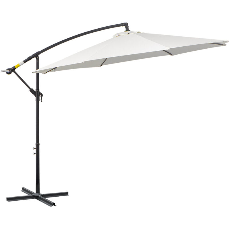 foto del prodotto ombrellone da esterni con manovella 3x2.5m color crema outsunny