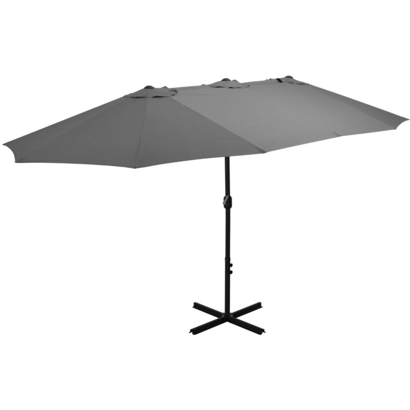 foto del prodotto ombrellone da esterni con palo in alluminio 460x270cm antracite cod mxl 24658