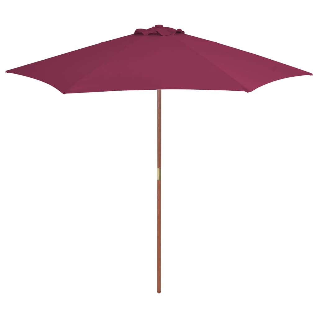 foto del prodotto ombrellone da esterni con palo in legno 270 cm rosso bord cod mxl 18155