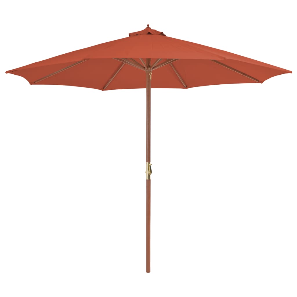 foto del prodotto ombrellone da esterni con palo in legno 300 cm terracotta cod mxl 23453