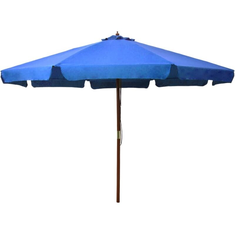 foto del prodotto ombrellone da esterni con palo in legno 330 cm azzurro vidaxl