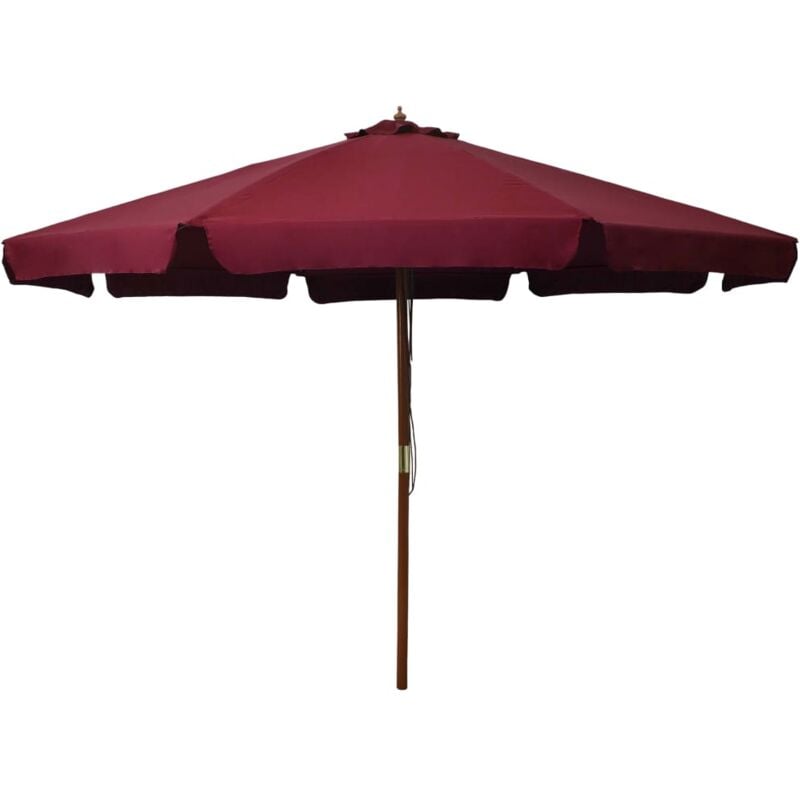 foto del prodotto ombrellone da esterni con palo in legno 330 cm rosso borgogna vidaxl