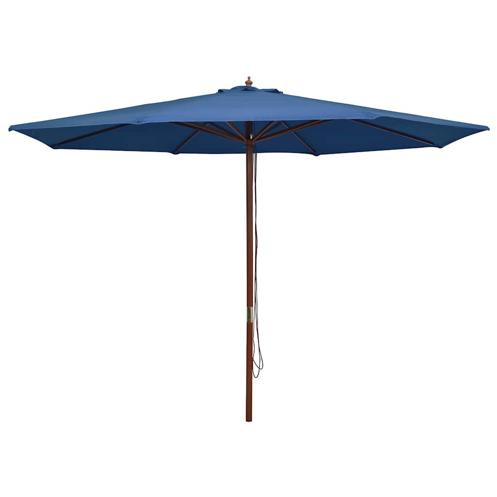 foto del prodotto ombrellone da esterni con palo in legno 350 cm blu