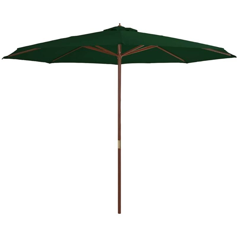 foto del prodotto ombrellone da esterni con palo in legno 350 cm verde vidaxl