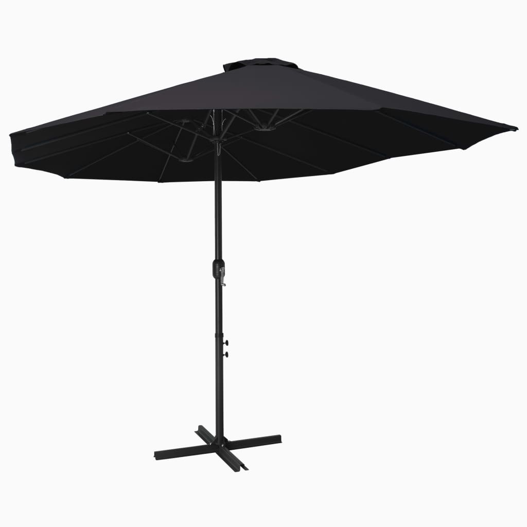 foto del prodotto ombrellone da esterni palo in alluminio 460x270cm nero