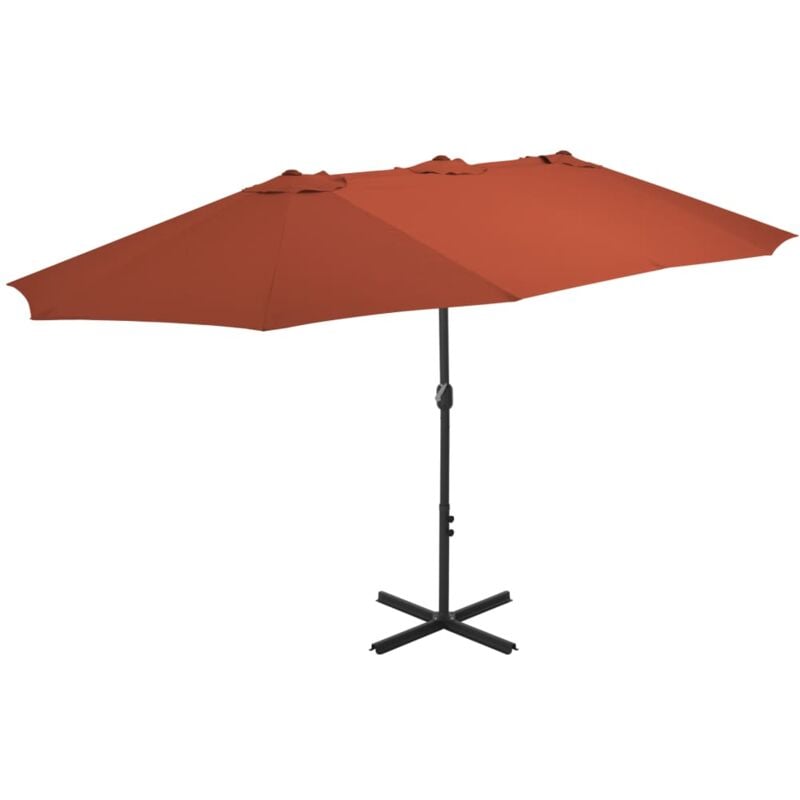 foto del prodotto ombrellone da esterni palo in alluminio 460x270cm terracotta vidaxl 405754