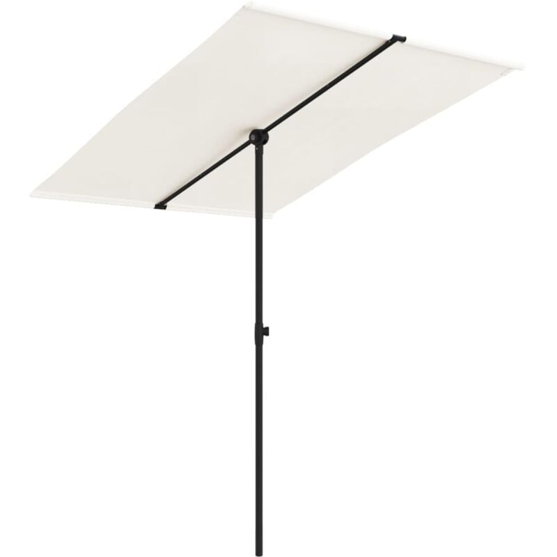 foto del prodotto ombrellone da esterno con palo in alluminio 2 x 1,5 mt bianco sabbia 020021267