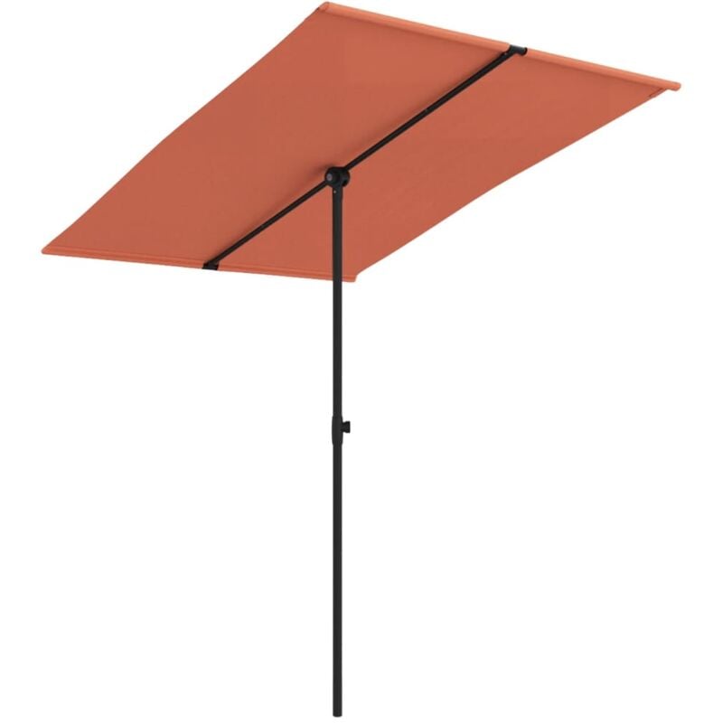 foto del prodotto ombrellone da esterno con palo in alluminio 2 x 1,5 mt terracotta