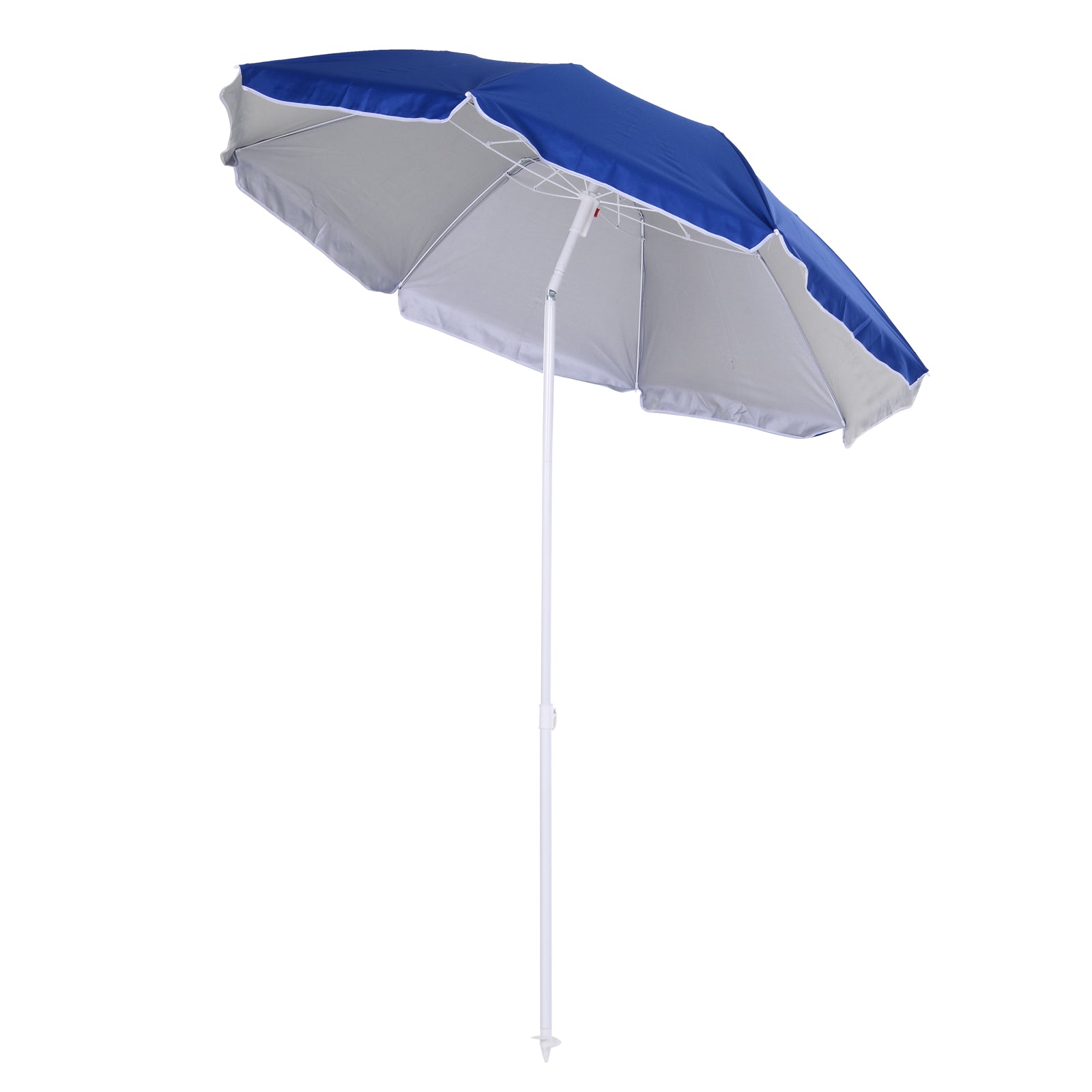 foto del prodotto ombrellone da giardino 160x205 cm spiaggia inclinabile in acciaio e poliestere blu