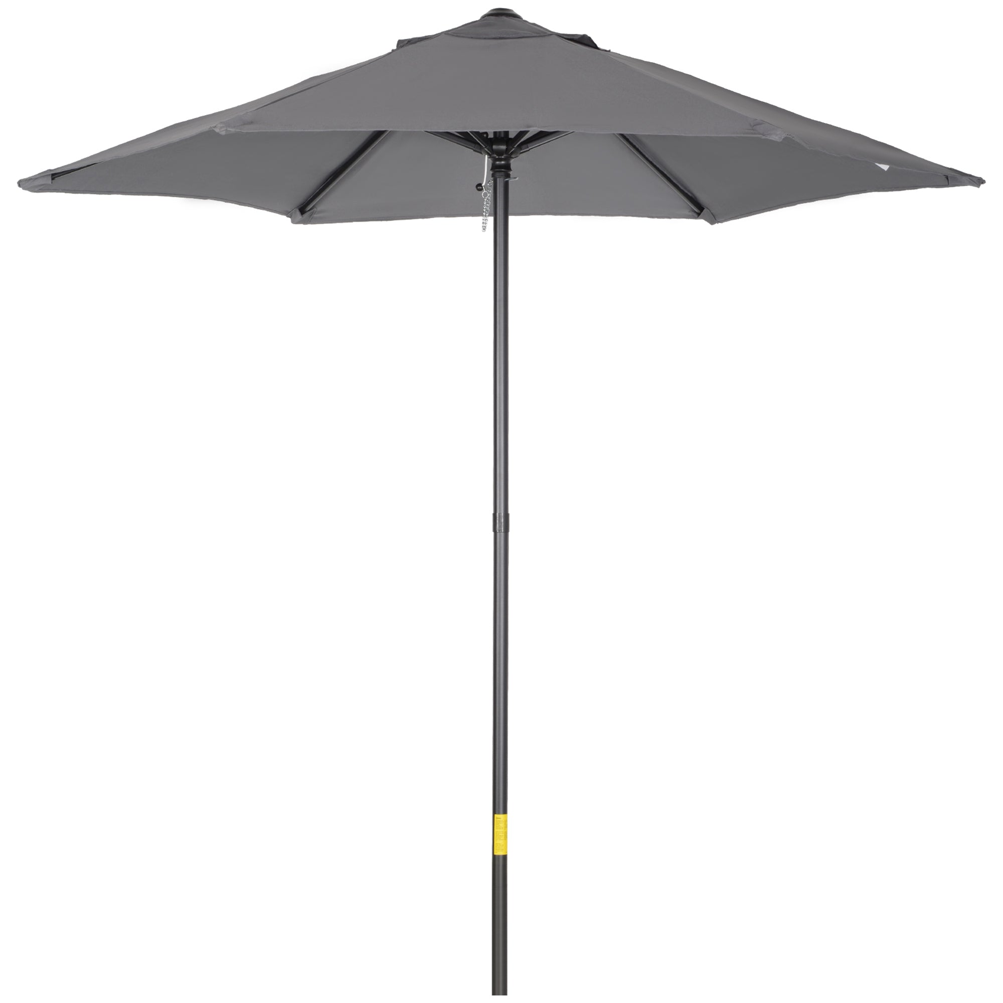 foto del prodotto ombrellone da giardino 196x204h cm a 6 stecche grigio scuro