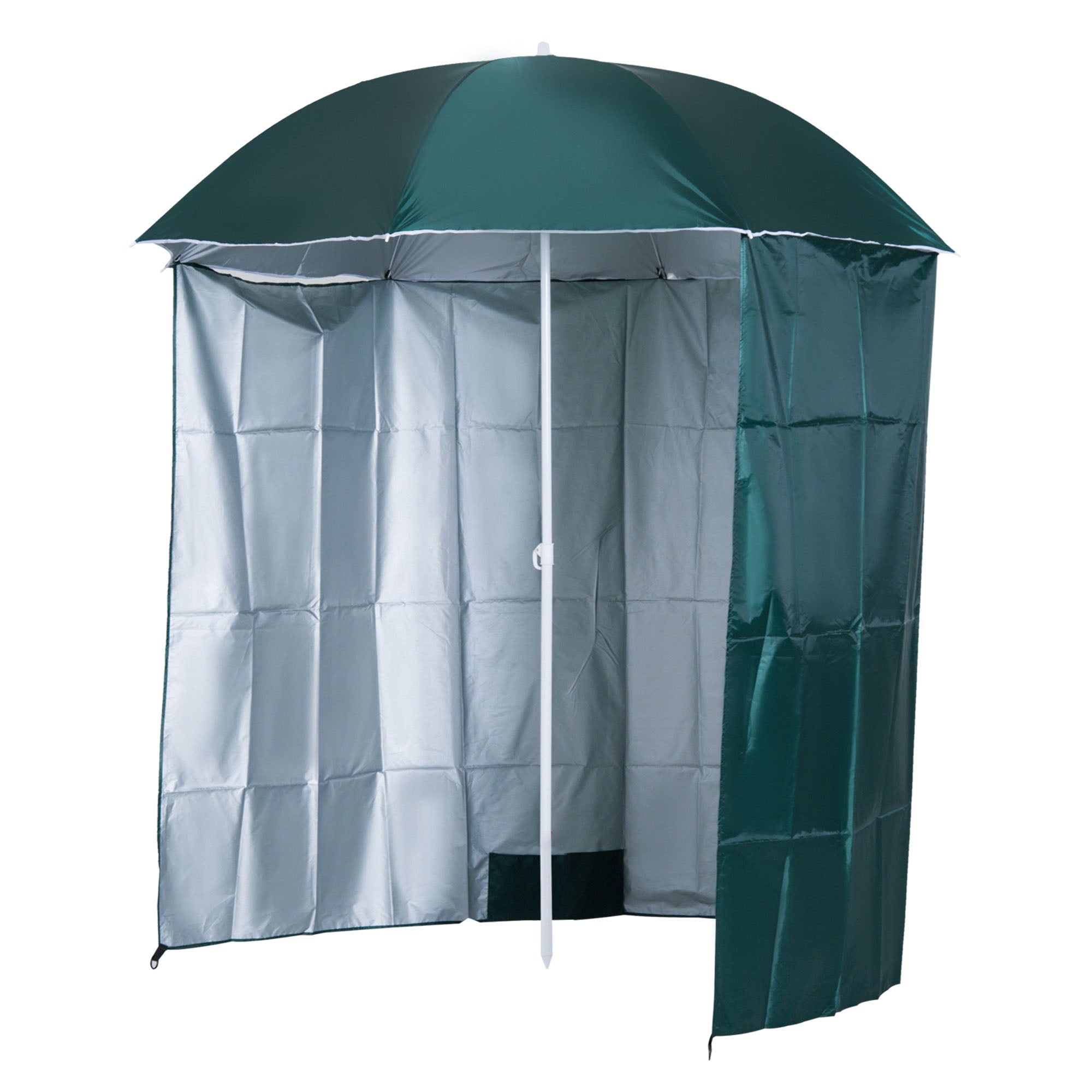 foto del prodotto ombrellone da giardino 2,2m in metallo con tenda parasole verde scuro
