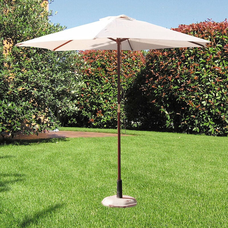 foto del prodotto ombrellone da giardino 2,5 m palo 38 mm rotondo struttura in legno bauer bianco