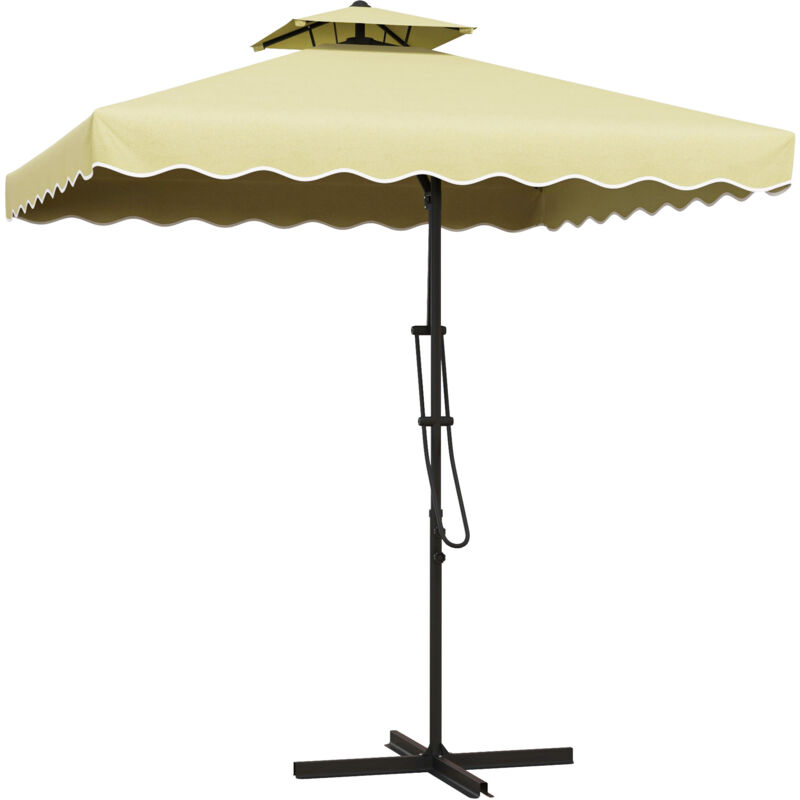 foto del prodotto ombrellone da giardino 2.5x2.5 m a sbalzo con base a croce beige outsunny