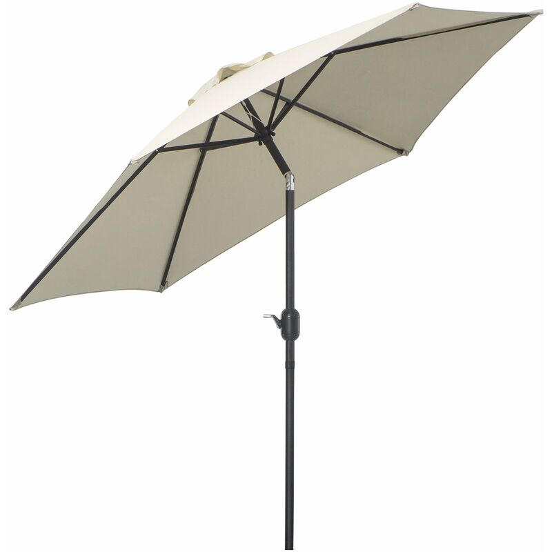 foto del prodotto ombrellone da giardino 2.7x2.35 m palo 38 mm in alluminio inclinabile bianco