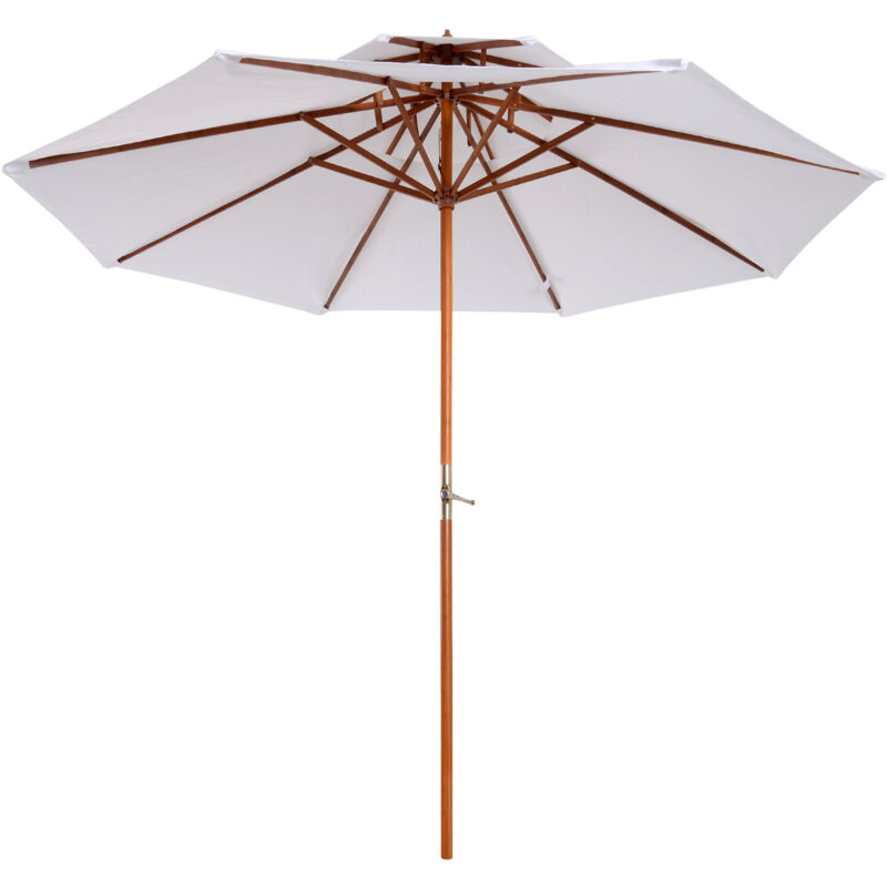 foto del prodotto ombrellone da giardino 2.7x2.7 m con manovella color bianco outsunny