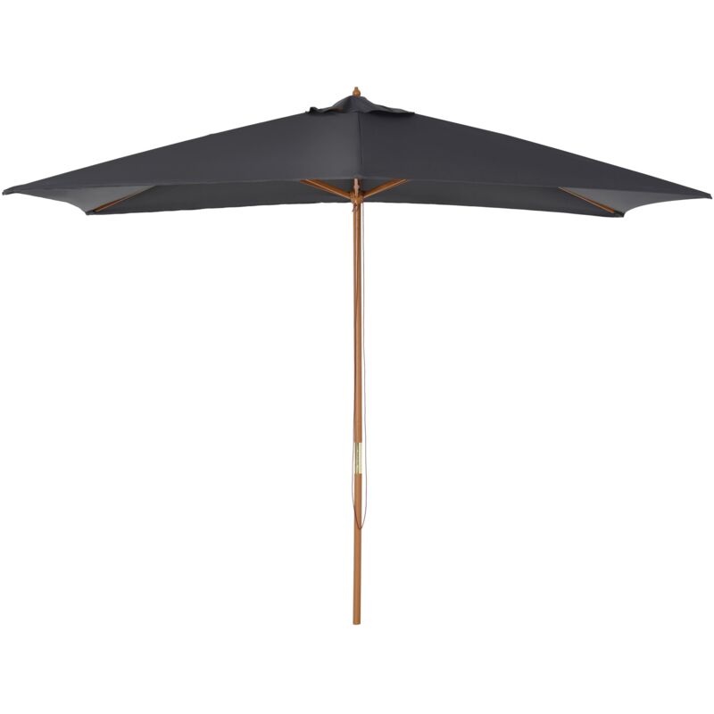 foto del prodotto ombrellone da giardino 295x2x255h cm con 8 stecche in legno e bamb grigio scuro
