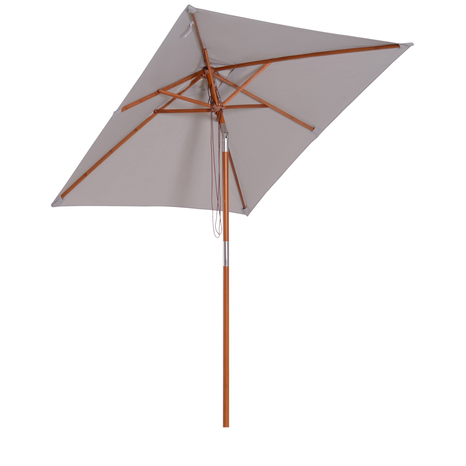foto del prodotto ombrellone da giardino 2x1,5 m palo 38 mm in legno grigio