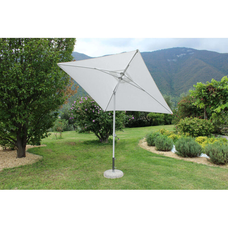 foto del prodotto ombrellone da giardino 2x2 in alluminio con telo in poliestere tortora palo tortora antivento mod. nice