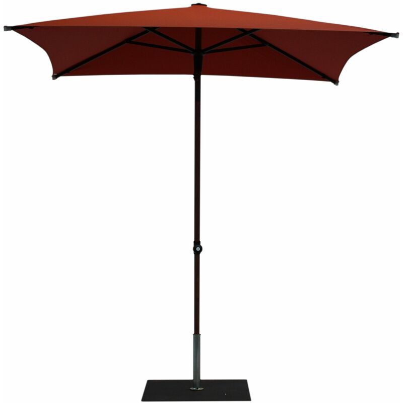 foto del prodotto ombrellone da giardino 2x2 m palo 38 mm in alluminio effetto legno tessuto olefin trend wood terracotta