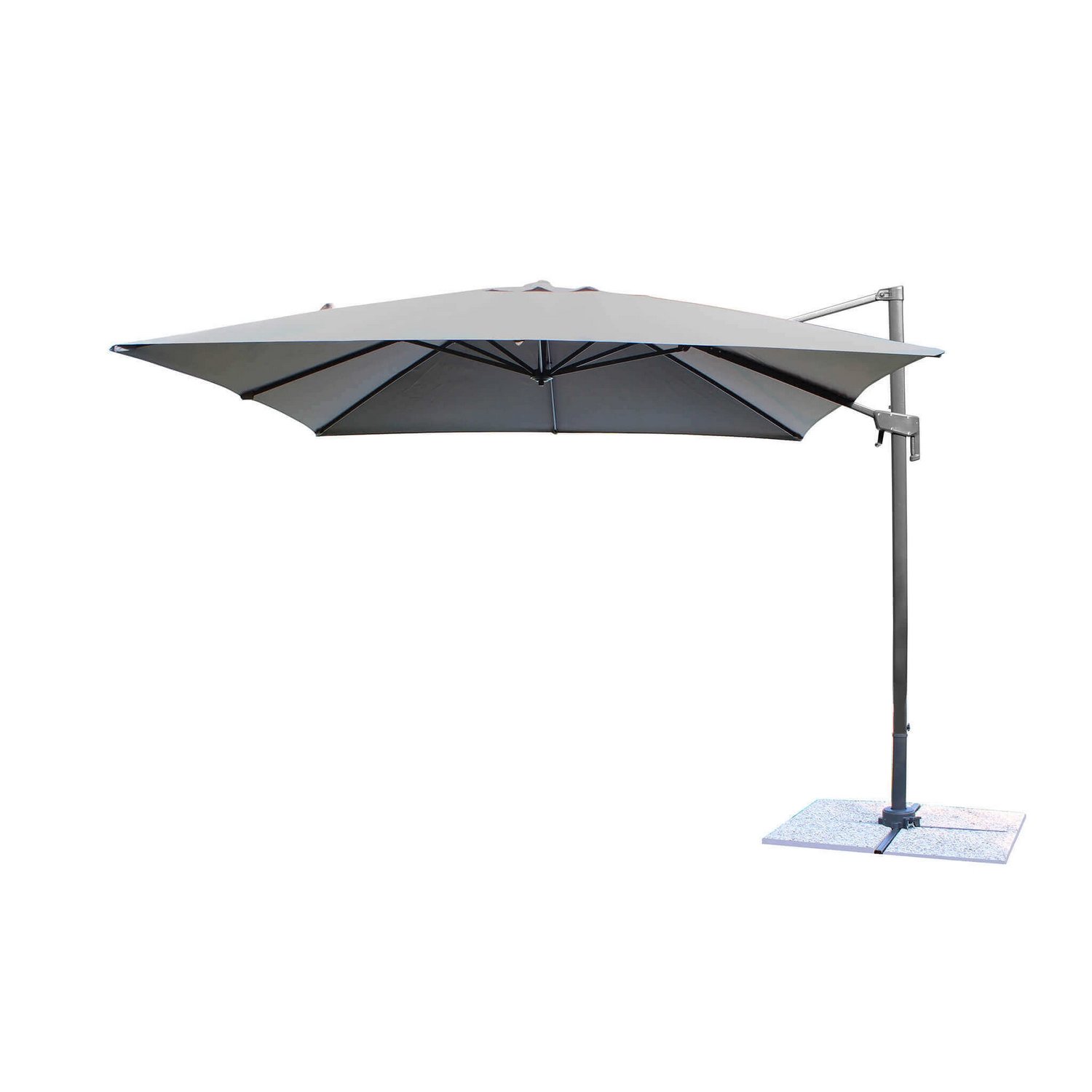 foto del prodotto ombrellone da giardino 2x3 con telo in poliestere grigio palo nero antivento mod. newton