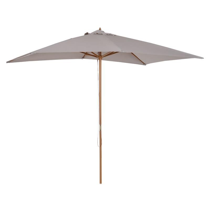 foto del prodotto ombrellone da giardino 2x3 m impermeabile. in legno con copertura rimovibile in poliestere. grigio
