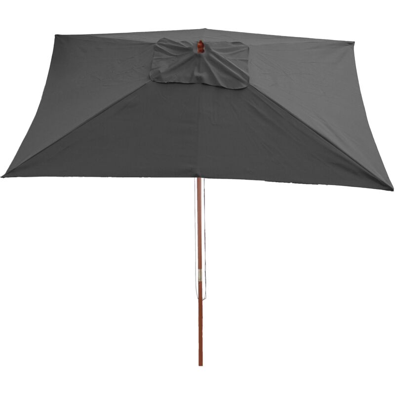 foto del prodotto ombrellone da giardino 2x3m altezza regolabile poliestere legno 6kg antracite 040003818