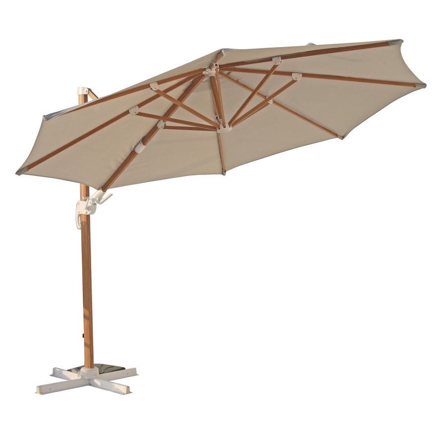 foto del prodotto ombrellone da giardino 3,5m in alluminio effetto legno roma wood