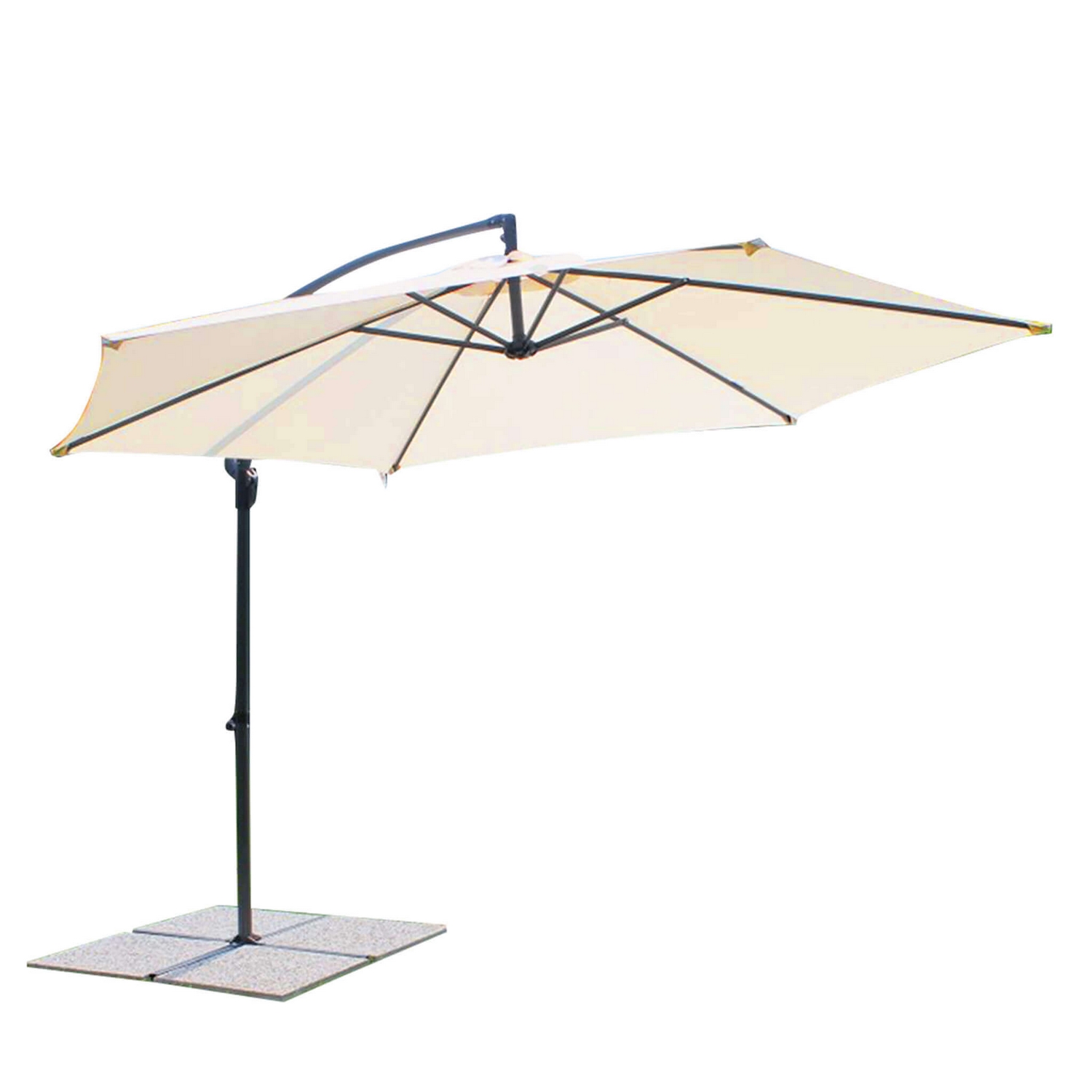 foto del prodotto ombrellone da giardino 3 con telo in poliestere beige palo nero antivento mod. eris