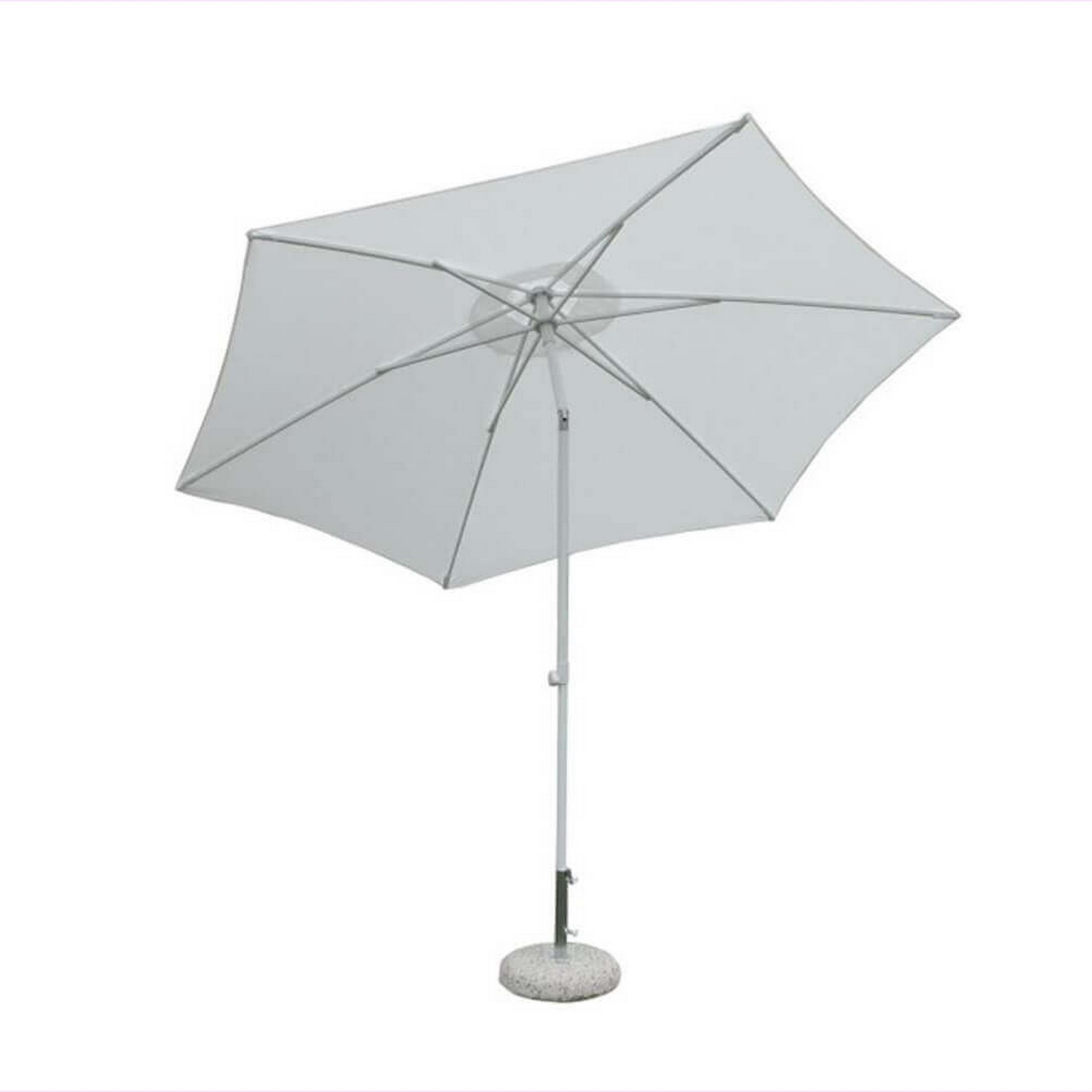 foto del prodotto ombrellone da giardino 3 in alluminio con telo in poliestere bianco palo bianco antivento mod. nice