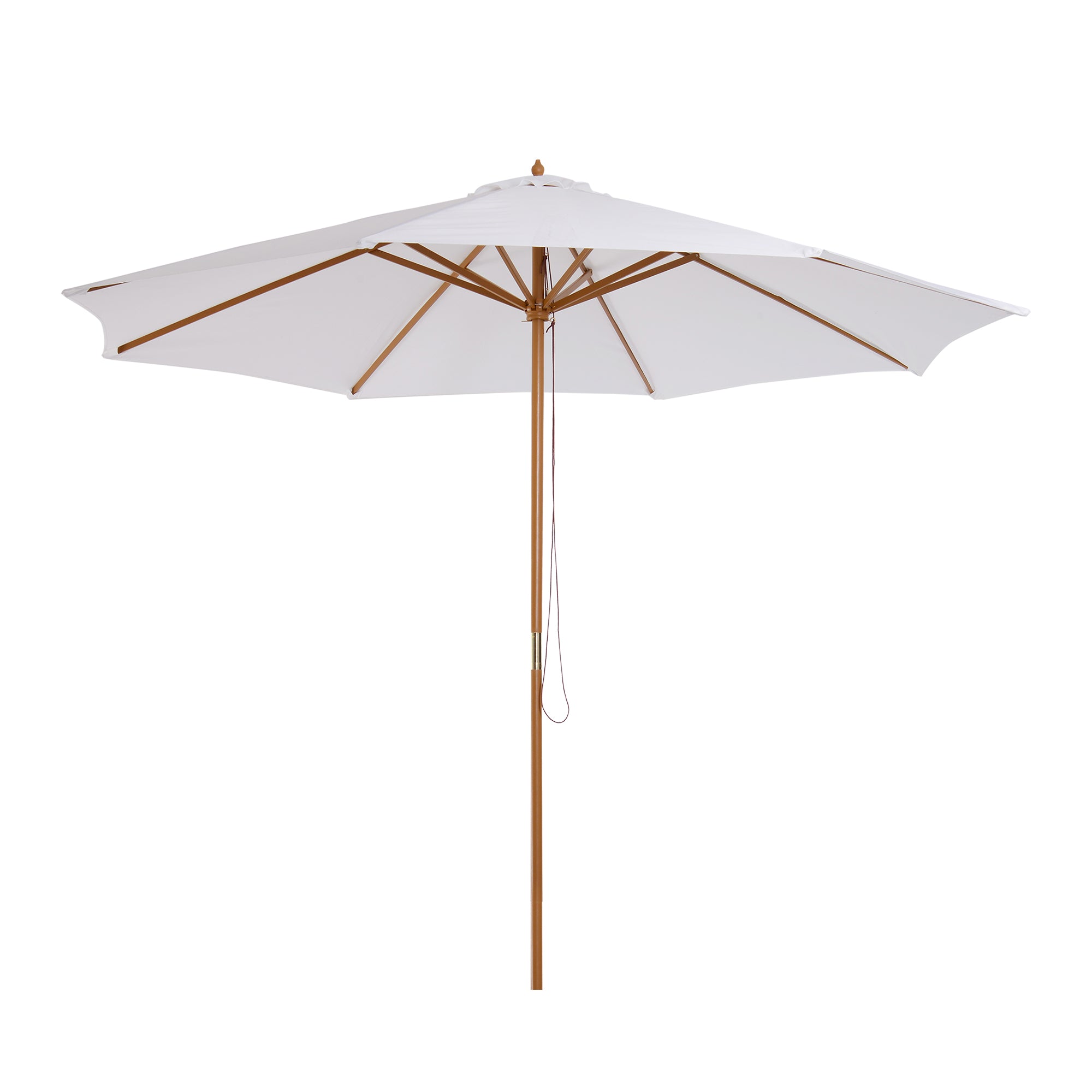 foto del prodotto ombrellone da giardino 3 m palo 38 mm in legno bianco