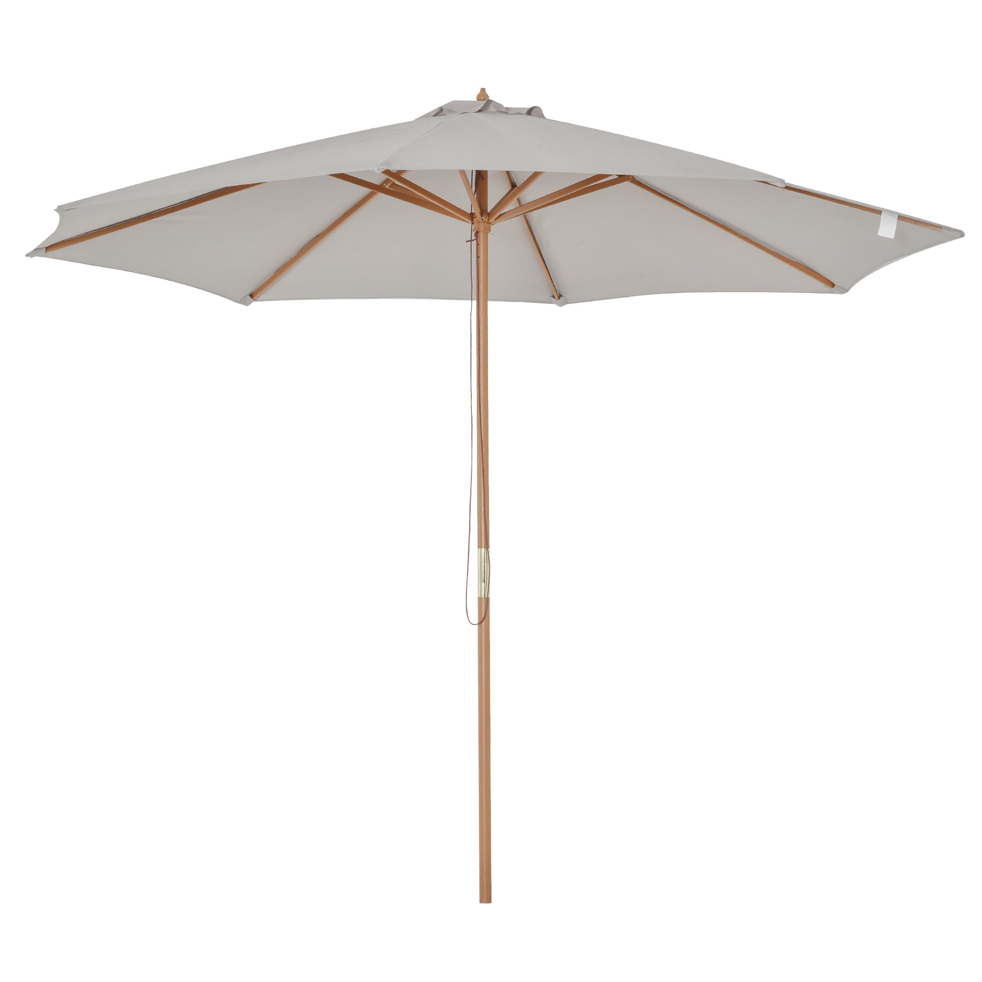 foto del prodotto ombrellone da giardino 300x250h cm palo in legno e 8 stecche grigio